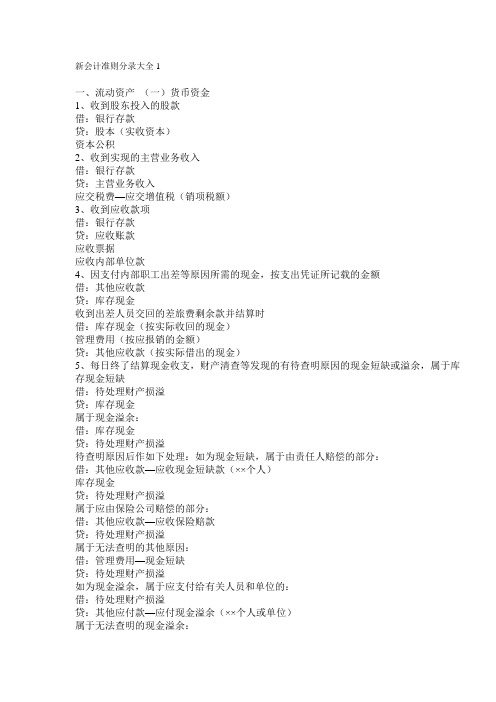 新会计准则最新分录大全(DOC 45页)