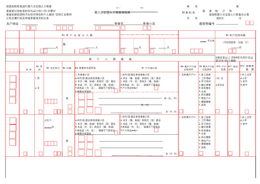第六次全国人口普查表短表(优选.)   