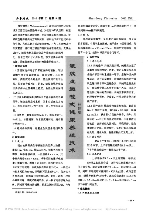 皱纹盘鲍筏式健康养殖技术