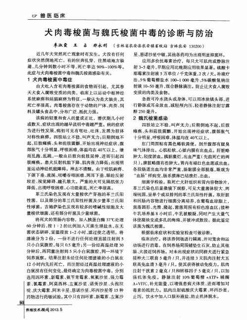 犬肉毒梭菌与魏氏梭菌中毒的诊断与防治