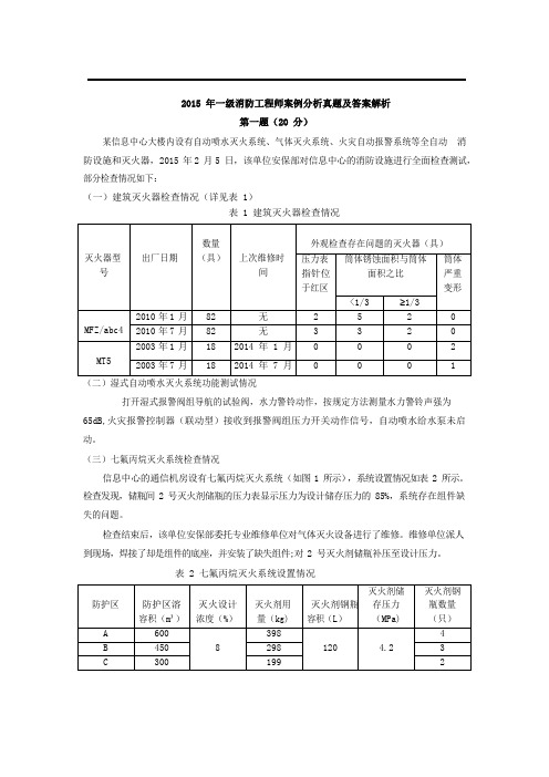 2015年消防真题(案例)带分值