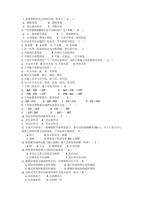 2013年法学专业水平测试题目