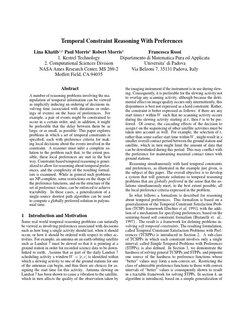 Temporal constraint reasoning with preferences