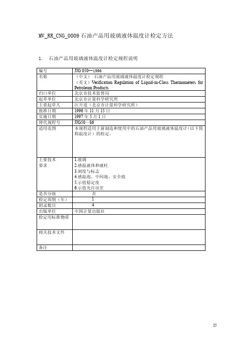 石油用玻璃液体温度计检定