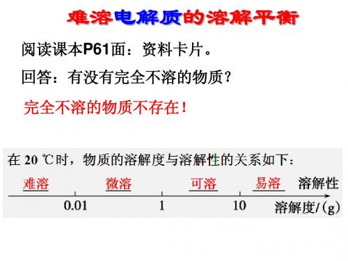 第四节：难溶电解质的溶解平衡