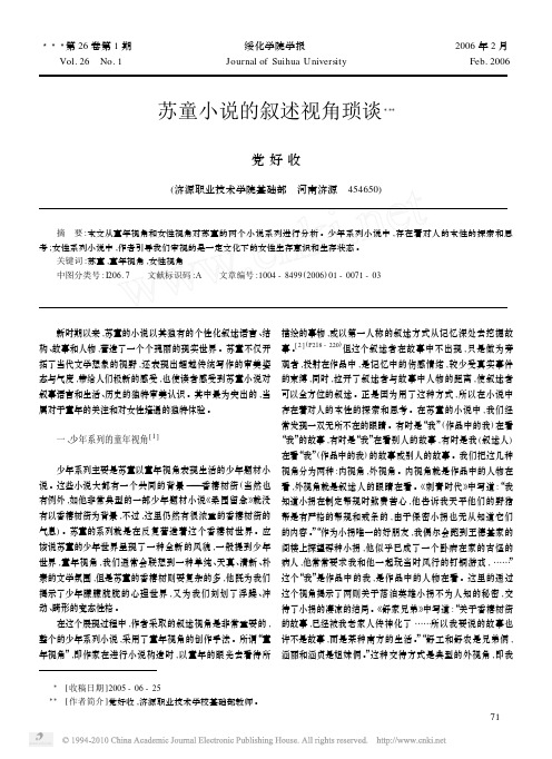 苏童小说的叙述视角琐谈