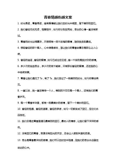 青春情感伤感文案