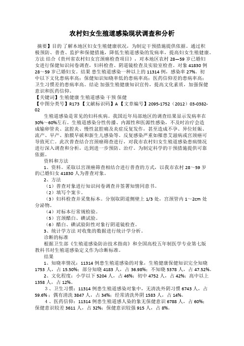 农村妇女生殖道感染现状调查和分析