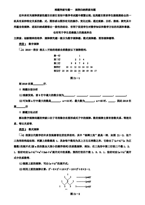 毕节地区中考数学复习难题突破专题一：规律归纳探索问题 