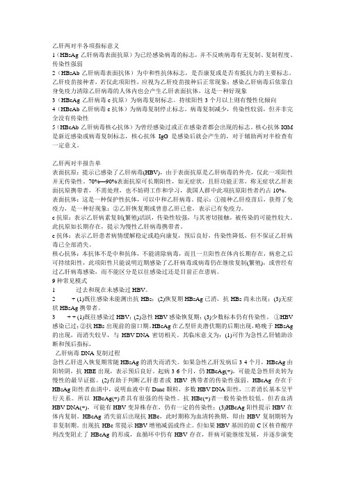 乙肝两对半