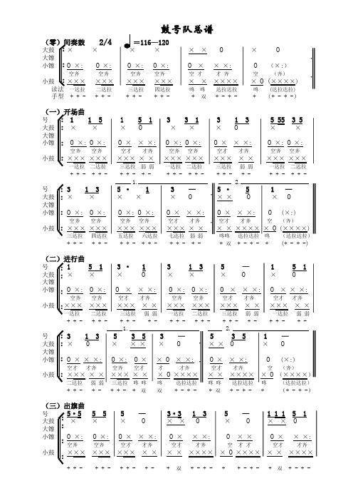 鼓号队总谱0—10套