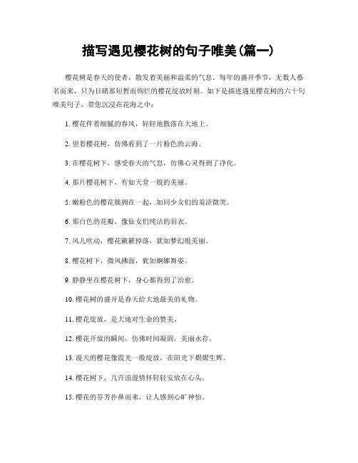 描写遇见樱花树的句子唯美(精选合集2篇)