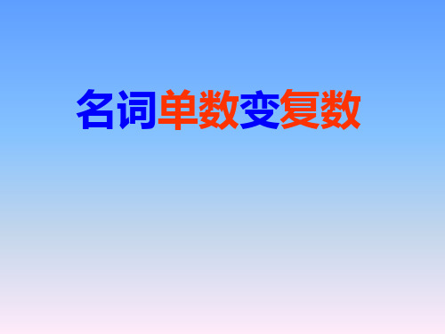 三年级英语名词单数变复数