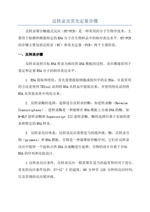 反转录及荧光定量步骤