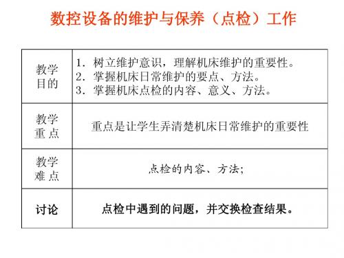 4-数控设备的维护与保养(点检)工作