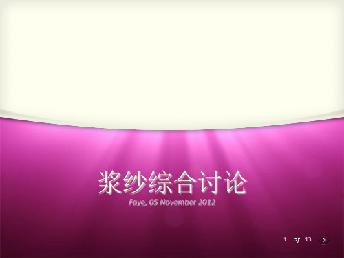 浆纱综合讨论