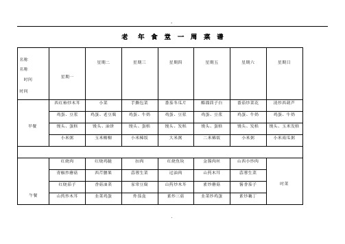 老年食堂菜单