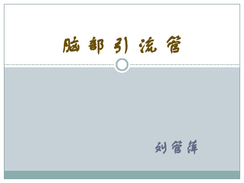 脑脑室引流管护理-1 PPT课件