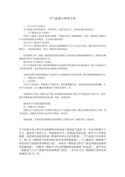 空气流量计种类介绍