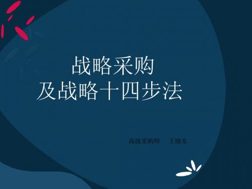 战略采购及战略十四步法ext to