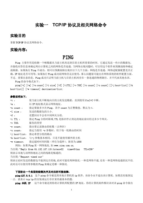 TCPIP协议及相关网络命令
