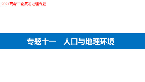 2021届高考地理二轮专题复习课件：专题十一  人口与地理环境