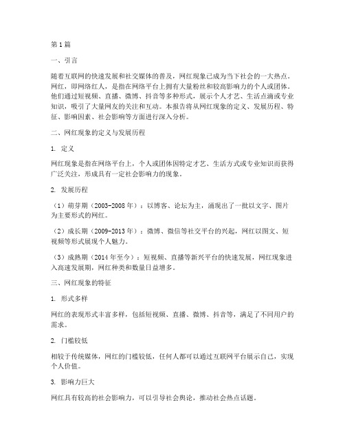 网红现象数据分析报告(3篇)