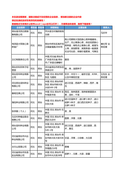 2020新版河北省邢台新鲜蔬菜工商企业公司名录名单黄页联系方式大全49家