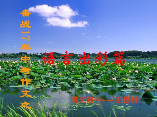 2--初中作文指导课件-语言出彩篇PPT课件
