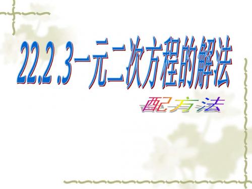 华东师大版九年级数学上册22.2..3一元二次方程的解法——配方法