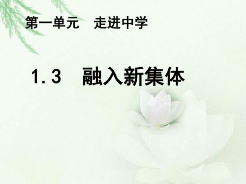 《1.3 融入新集体》课件