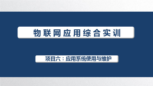 物联网应用综合实训课件项目6应用系统使用与维护