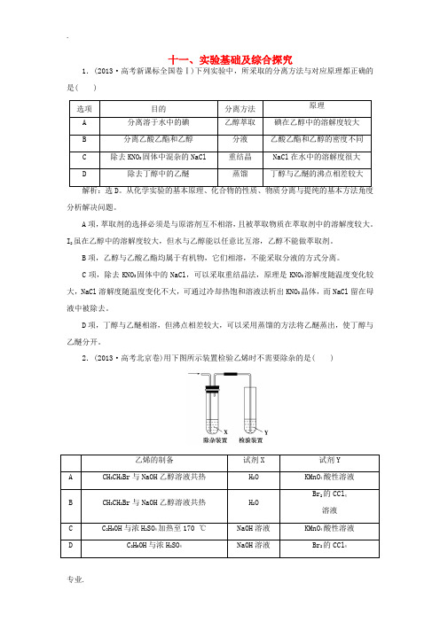 2014高考数学二轮复习 实验基础及综合探究(配2013高考真题分类详解)
