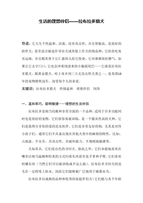 宠物饲养论文作业