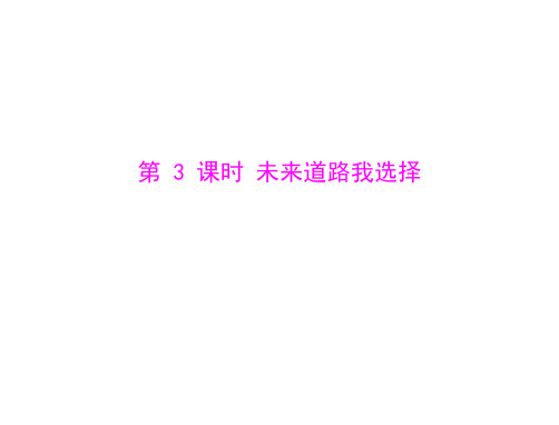 思想品德：第十课-第3课时-未来道路我选择--配套课件(人教版九年级)