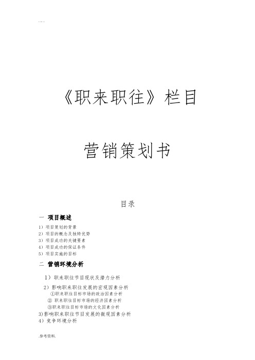 职来职往项目策划书