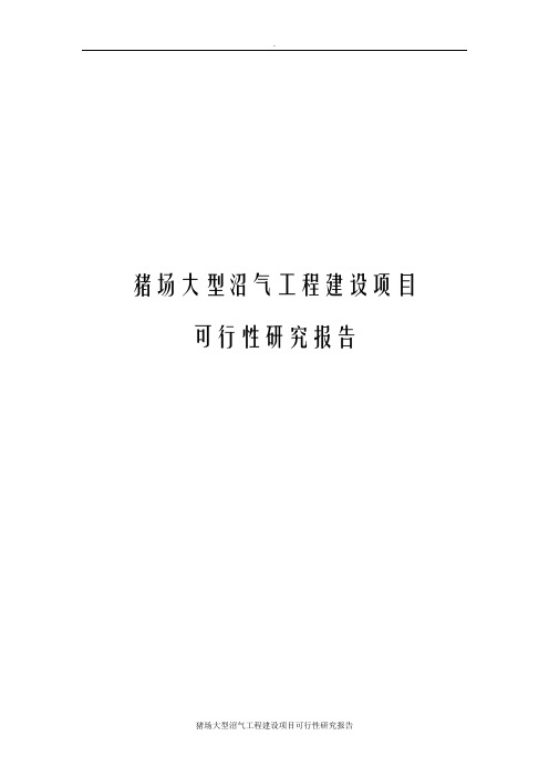 猪场大型沼气工程建设项目可行性研究报告