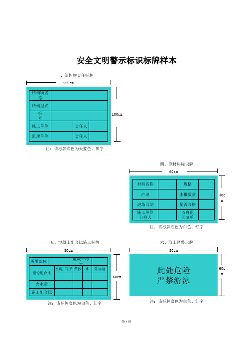 文明施工标志标牌样