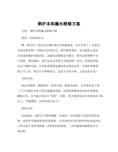 锅炉本体漏水维修方案