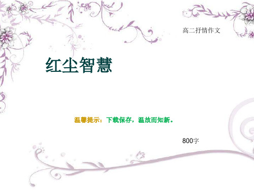 高二抒情作文《红尘智慧》800字