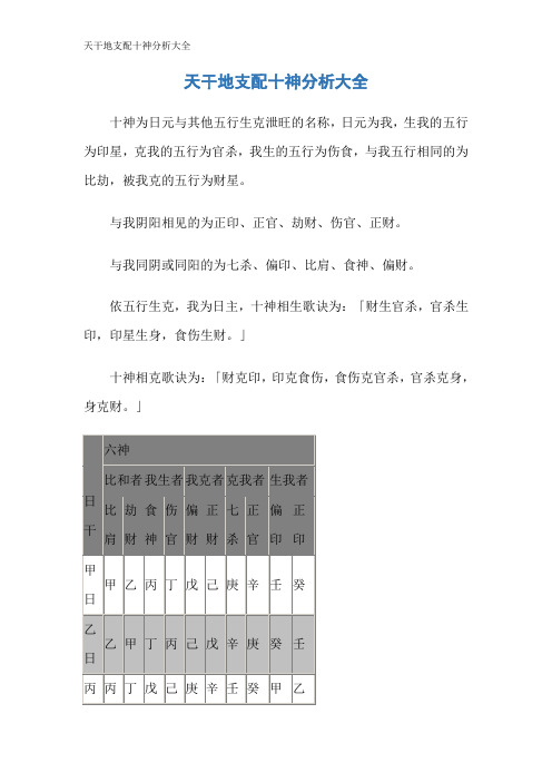 天干地支配十神分析大全