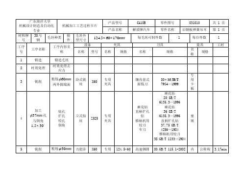 钢板弹簧吊耳工艺过程卡(1)