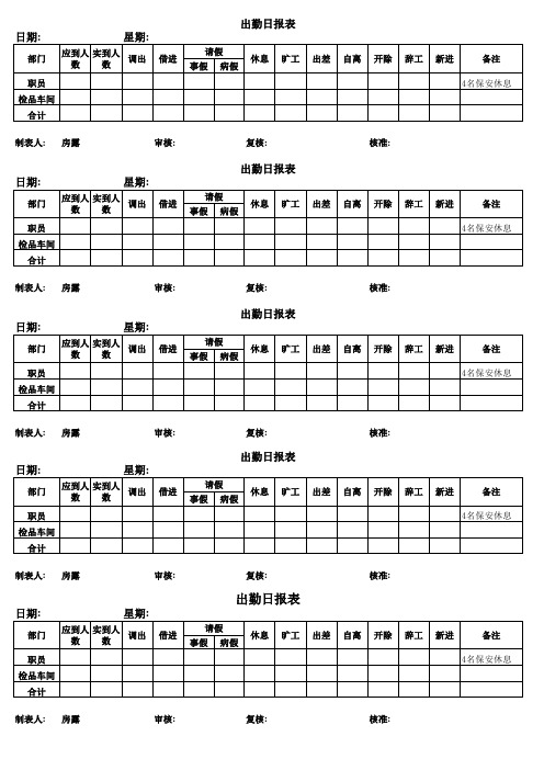 出勤日报表