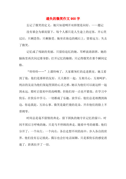 遗失的微笑作文900字