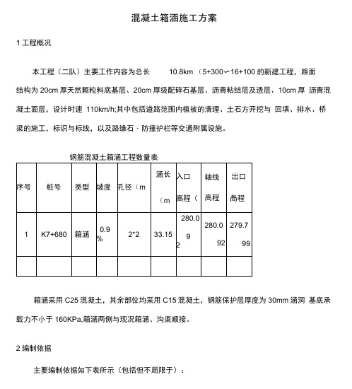 混凝土箱涵施工方案