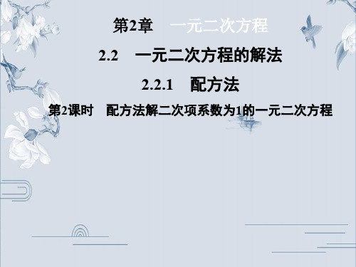 2019秋湘教版九年级数学上册：2.2.1 第2课时 配方法解二次项系数为1的一元二次方程