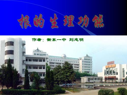 衡东一中生物奥林匹克竞赛培训课件-根的生理功能