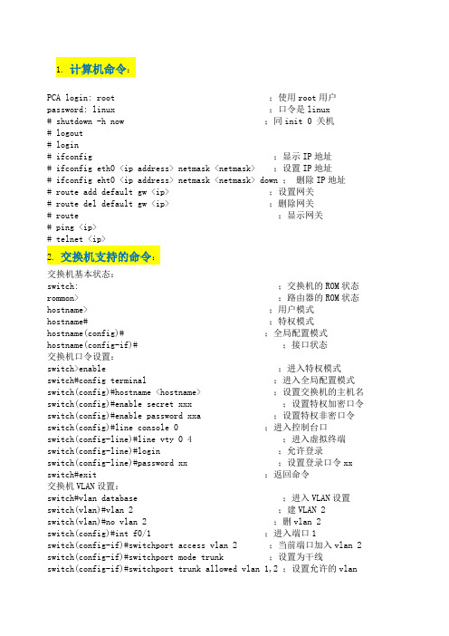 思科模拟器命令