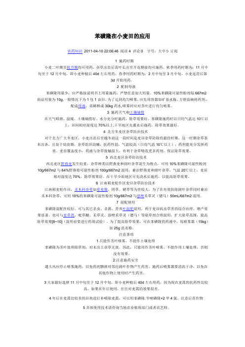 苯磺隆在小麦田的应用