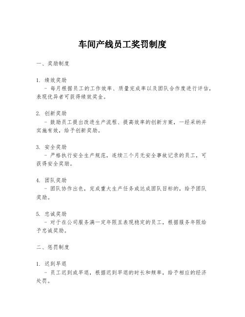 车间产线员工奖罚制度
